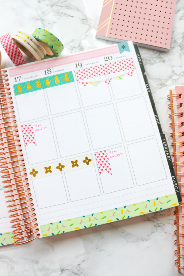 So you have your new planner, but you feel lost?! Where do you start? I felt the same way when I started, so I made a video for you. Click to see How to Decorate and Use Your Planner Spread with washi tape only. #erincondren #lifeplanner #planner #planning #erincondren #plannerdecorations #plannerideas