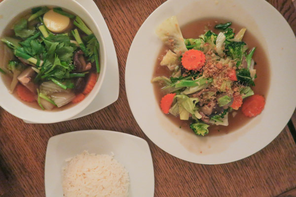 Thai food dinner at Aleenta Hua Hin Pranburi - ordered room service style