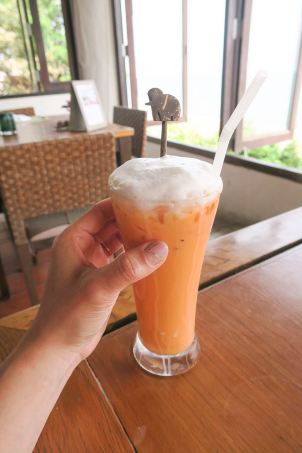 Foamy Thai tea at Aleenta Hua Hin Pranburi