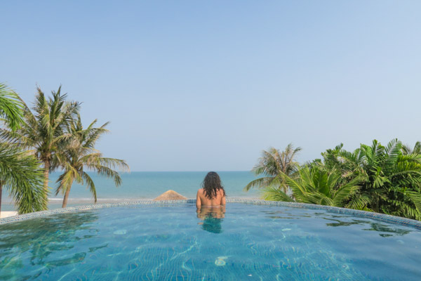 Me inside the infinity pool at Aleenta Hua Hin Pranburi