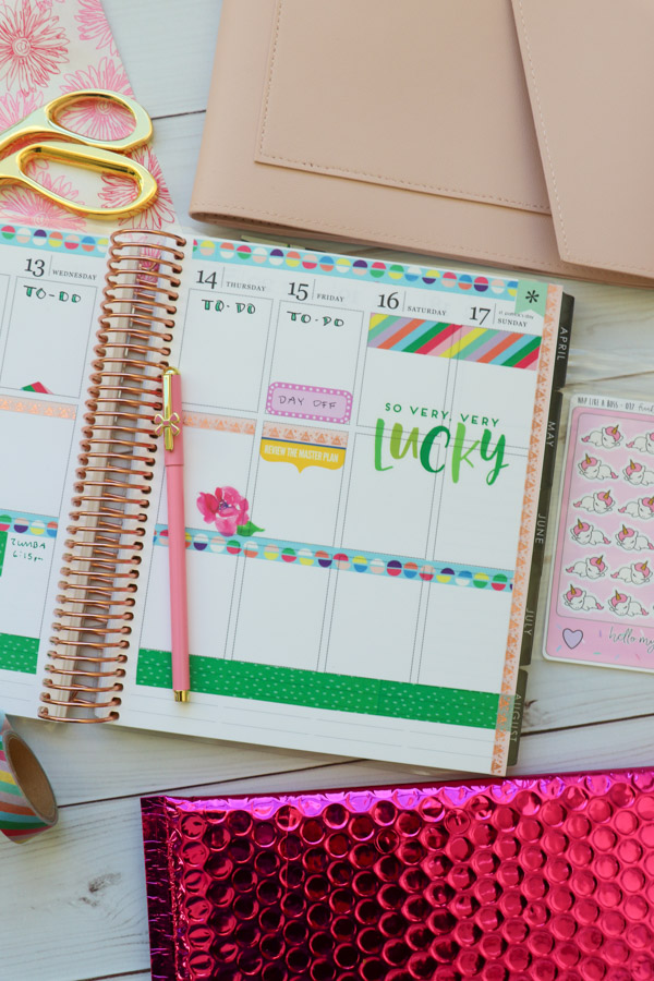 Here are TWO ways to use ONE set of washi tape in your planner layouts. One is in my Erin Condren LifePlanner and one in my Happy planner. These are easy decoration ideas that are also super affordable and fun! March 2019 #planner #planning #plannerdecorations #plannerideas #happyplanner #erincondren #plannerlayout