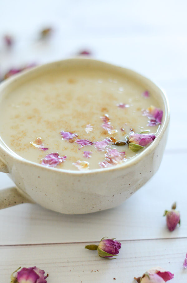 This naturally relaxing Tulsi Tea CBD Latte recipe may help you with anxiety, insomnia, and chronic pain. Plus it's delicious! Click for the recipe and dets #recipe #healthy #healthyrecipes #cleaneating #vegan #vegetarian #cbd #naturalwellness #holistichealth