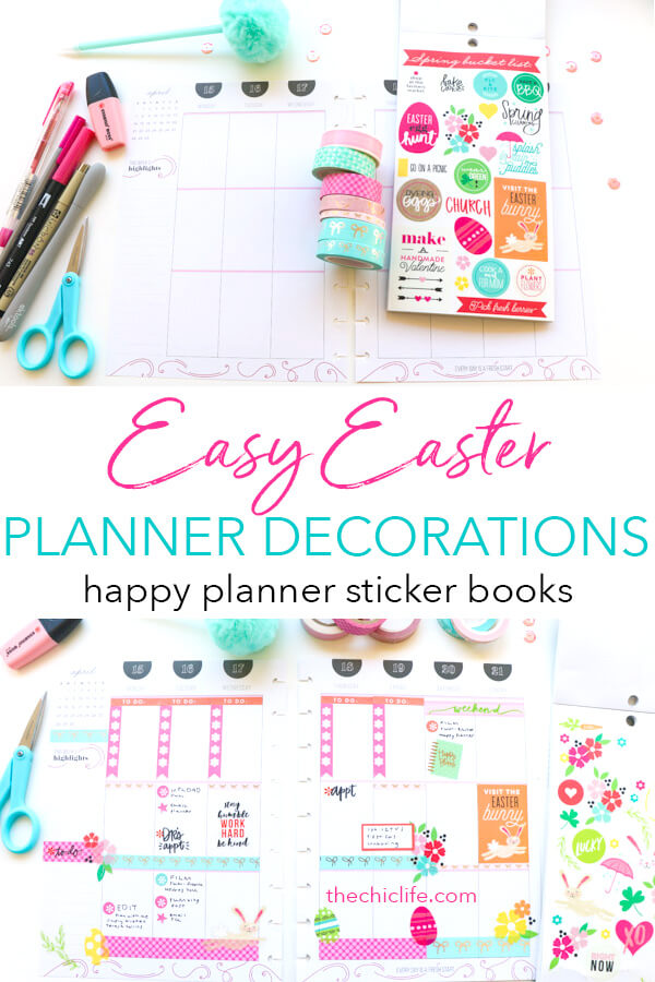 Click to watch this Plan with Me Easter Theme video | Happy Planner Decorations | April 2019 #planner #planning #plannerdecorations #plannerideas #happyplanner