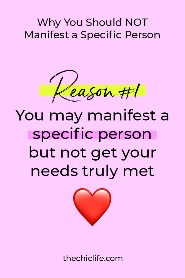 Here's one reason you should NOT manifest a specific person. Check out my post and video for reason number 2! And how to attract your true love using Law of Attraction #lawofattraction #loa #manifestation #manifest #personalgrowth #personaldevelopment #woowoo #changeyourlife #goodvibes #manifestlove #highvibes #spirituality #theuniverse