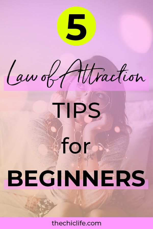 Click for 5 Law of Attraction tips for beginners. Easy ideas to get your manifestations started on the right foot and prevent mistakes most people make #lawofattraction #loa #manifestation #manifest #personalgrowth #personaldevelopment #woowoo #changeyourlife #goodvibes #manifestlove #highvibes #spirituality #theuniverse