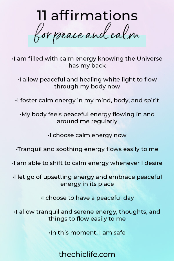 Use these affirmations for peace and calm when you're feeling stressed or overwhelmed. Shift into relaxing and calming energy with these healing affirmations #lawofattraction #loa #manifestation #manifest #personalgrowth #personaldevelopment #goodvibes #highvibes #spirituality #theuniverse #mindset #quote #affirmation #stressmanagement