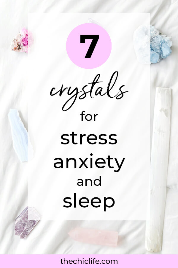 Use these 7 crystals to help with stress, anxiety, and getting quality sleep. The sleep crystal has me sleeping like a baby! #inspirationalquote #personalgrowth #personaldevelopment #selfwork #selfimprovement #goodvibes #highvibes #selfcare #positivemindset #positivethinking #raiseyourvibe #anxiety