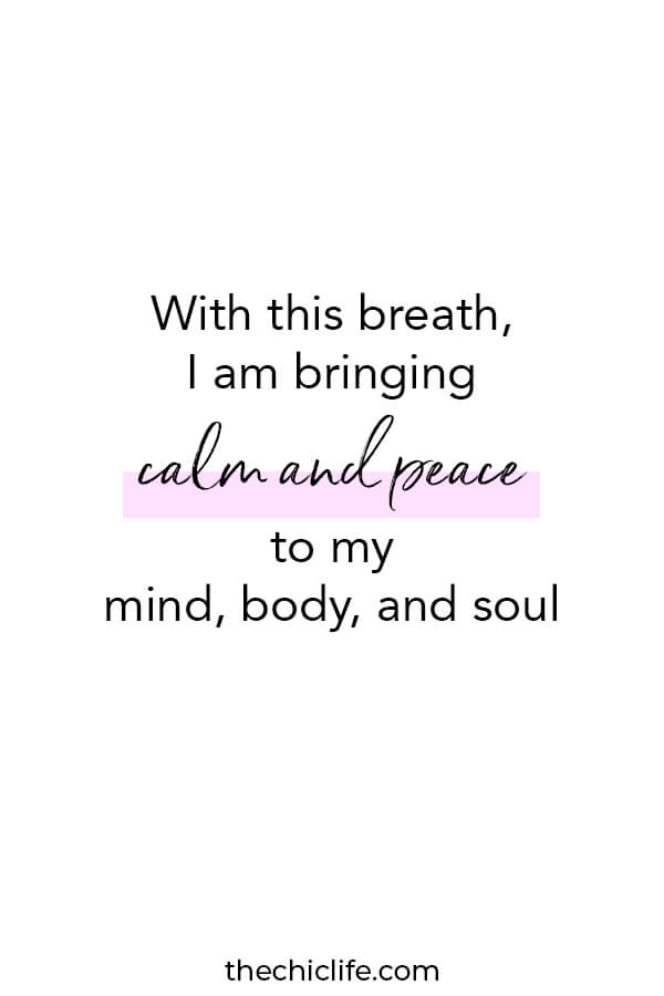 Use this affirmation to use your breath to foster calm energy for your mind, body, and spirit. Click for more tips to manage anxiety/overwhelm/stress including using your breath to relax #lawofattraction #loa #manifestation #manifest #personalgrowth #personaldevelopment #goodvibes #highvibes #spirituality #theuniverse #mindset #quote #affirmation