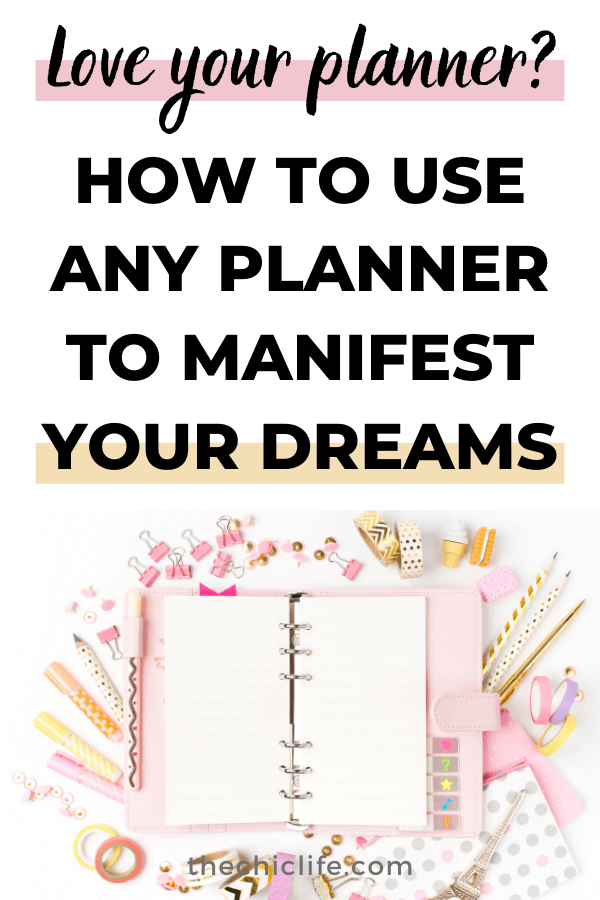 Love your planner? Learn how you can use ANY planner to manifest your dream life. Any planner can become your manifestation planner for all your Law of Attraction goals #lawofattraction #loa #manifestation #manifest #LawOfVibration #successhabits #planner #erincondren #manifestationplanner