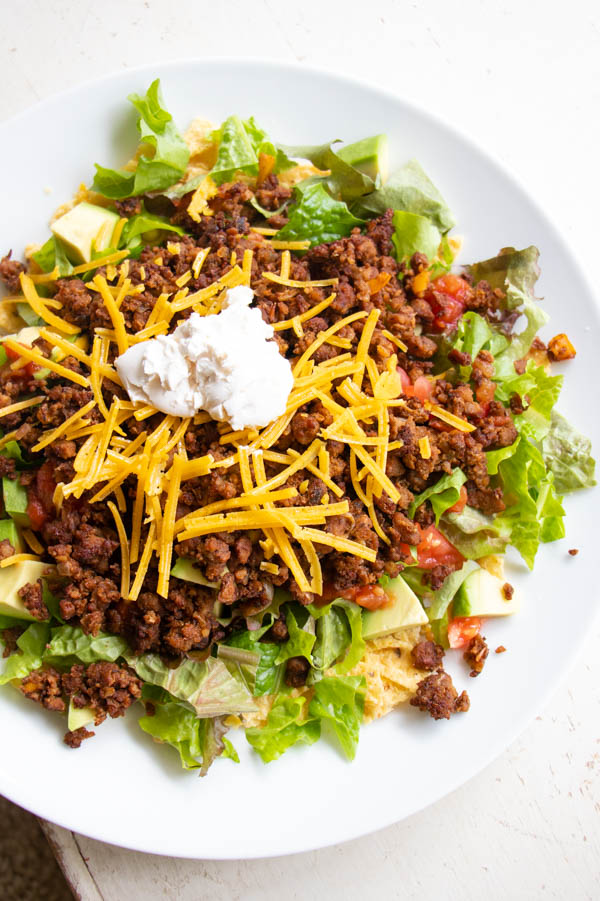 Healthy Vegan Taco Salad Bowl Recipe