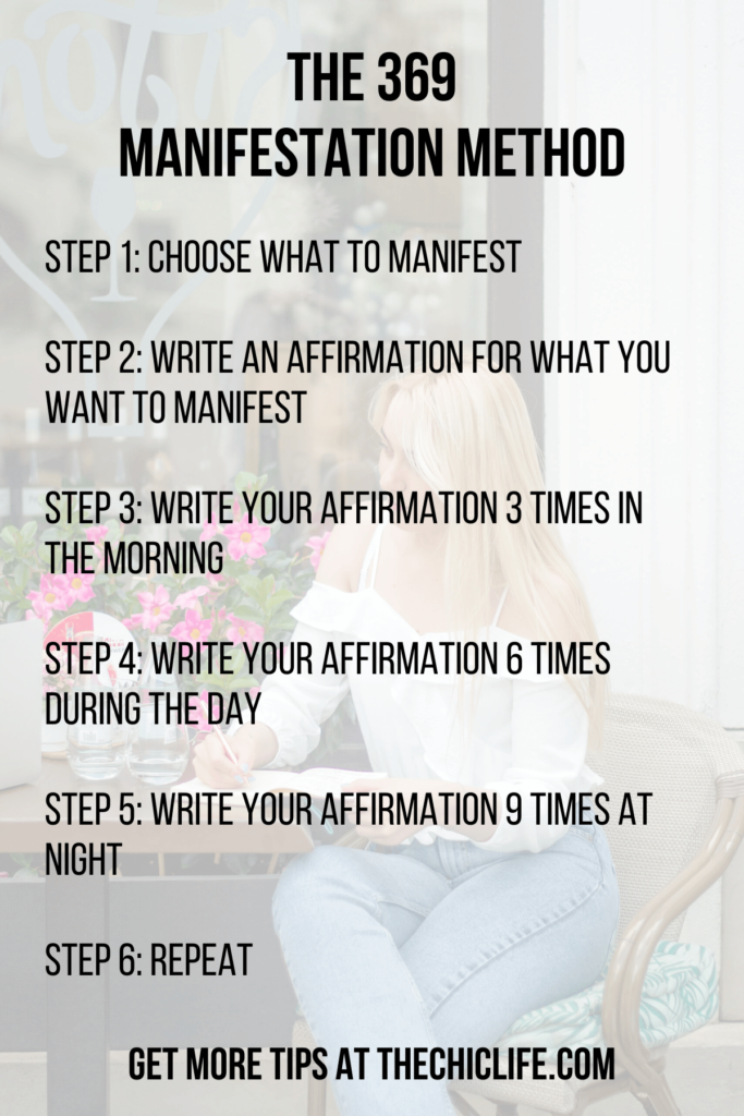 how to write 369 manifestation method