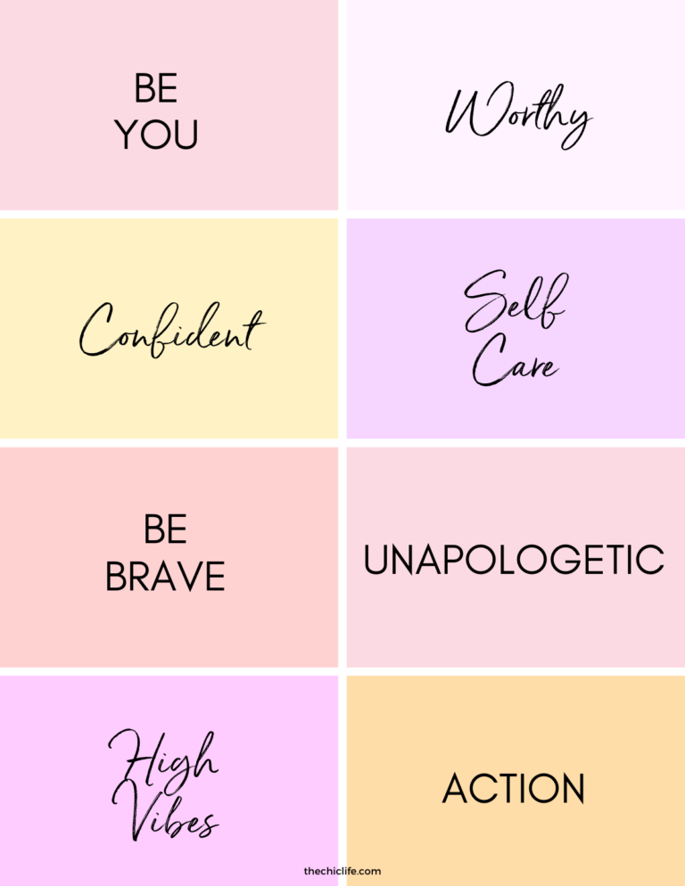 Colorful Vision Board Words (Free Printable PDF) - The Chic Life