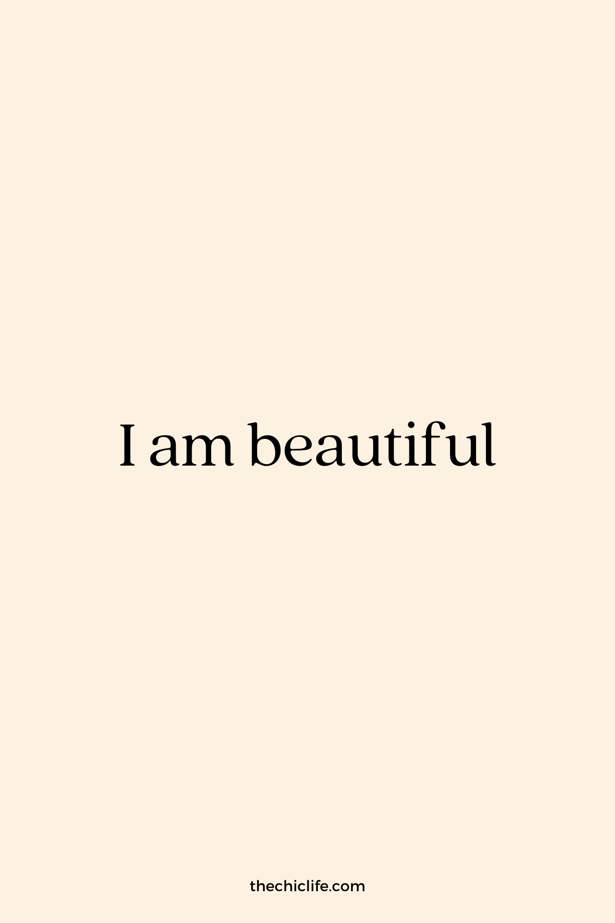 Affirmation Graphic reads: I am beautiful