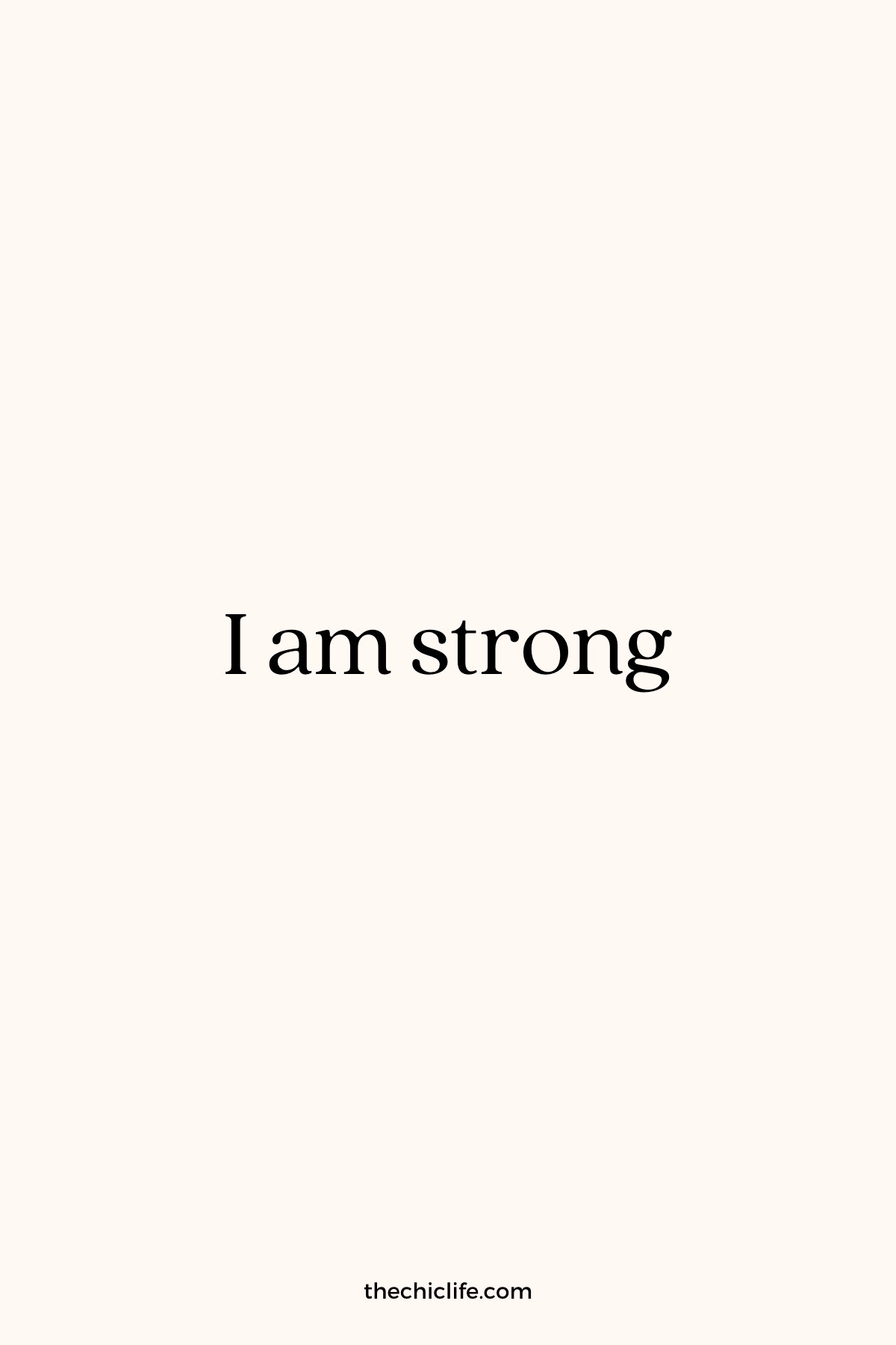 Affirmation Graphic reads: I am strong