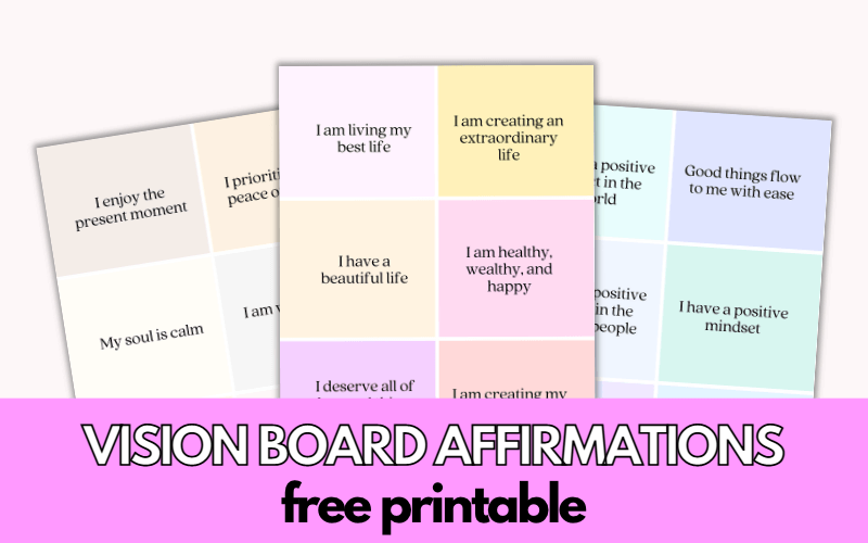 Vision Board Printable Pages PDF Manifest New Beginnings Mood Board for  Women Affirmations Inspirational Quotes Law of Attraction Abundance 