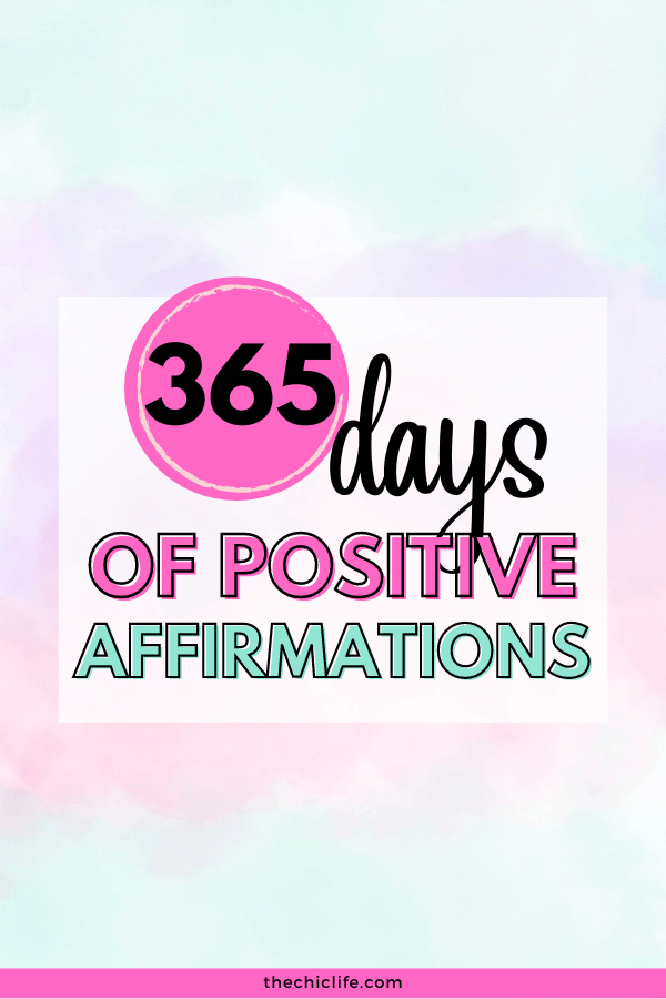 Graphic reads: 365 Days of Positive Affirmations