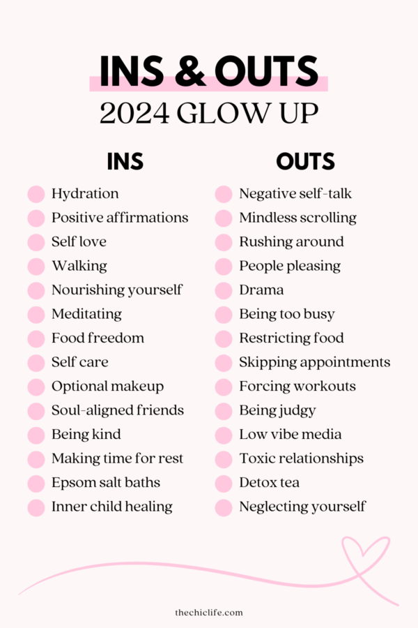 Glow Up Ins and Outs 2024 - The Chic Life