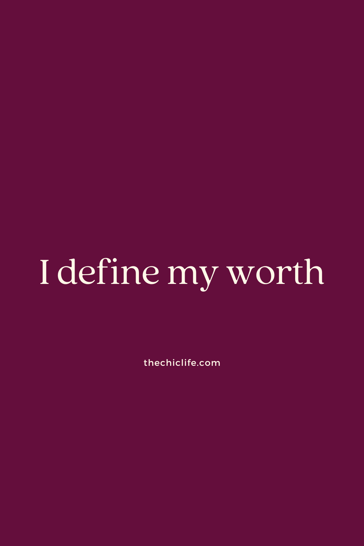 I define my worth