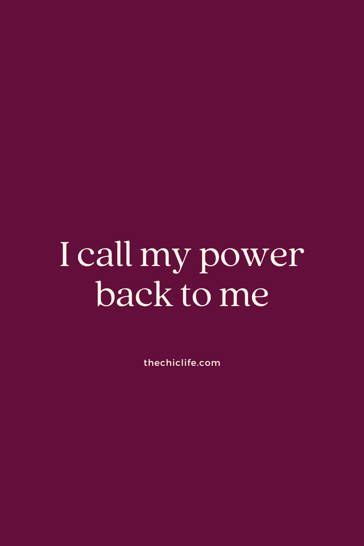 I call my power back to me